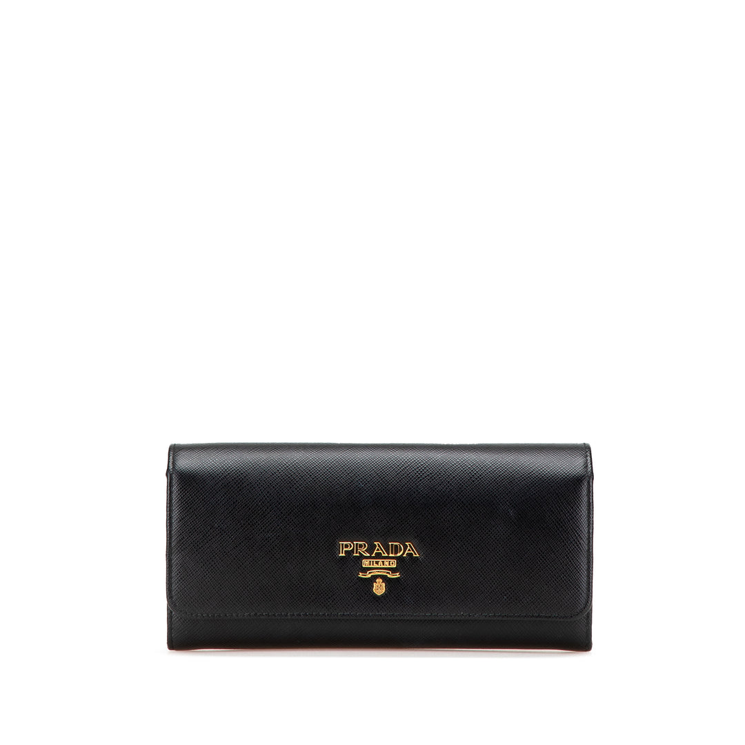 Large Saffiano Wallet Black - Gaby Paris