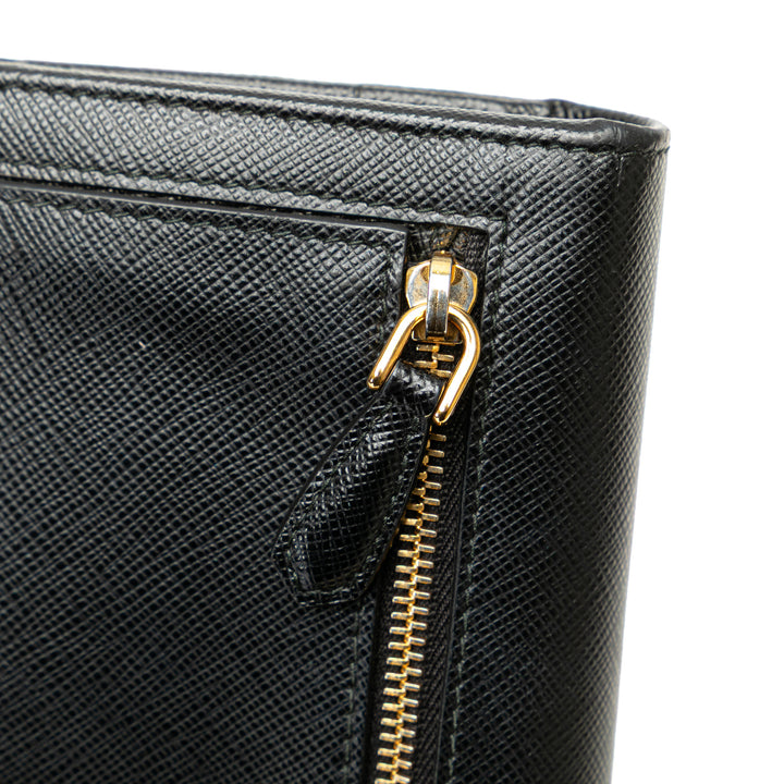Large Saffiano Wallet Black - Gaby Paris