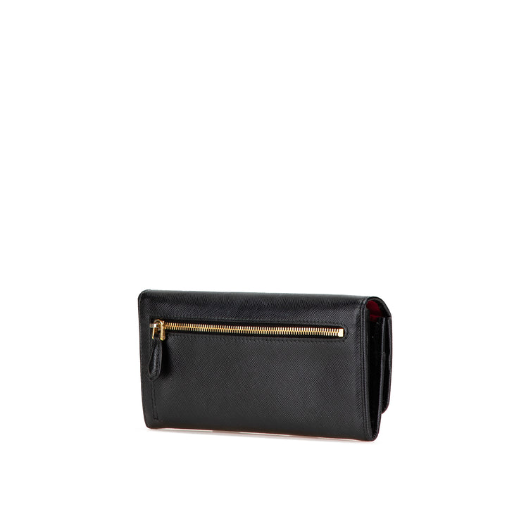 Large Saffiano Wallet Black - Gaby Paris