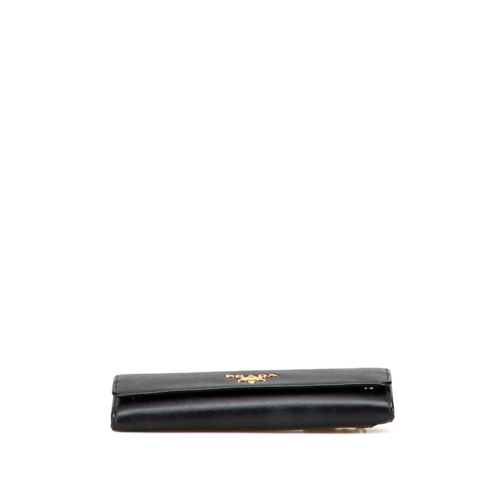 Large Saffiano Wallet Black - Gaby Paris