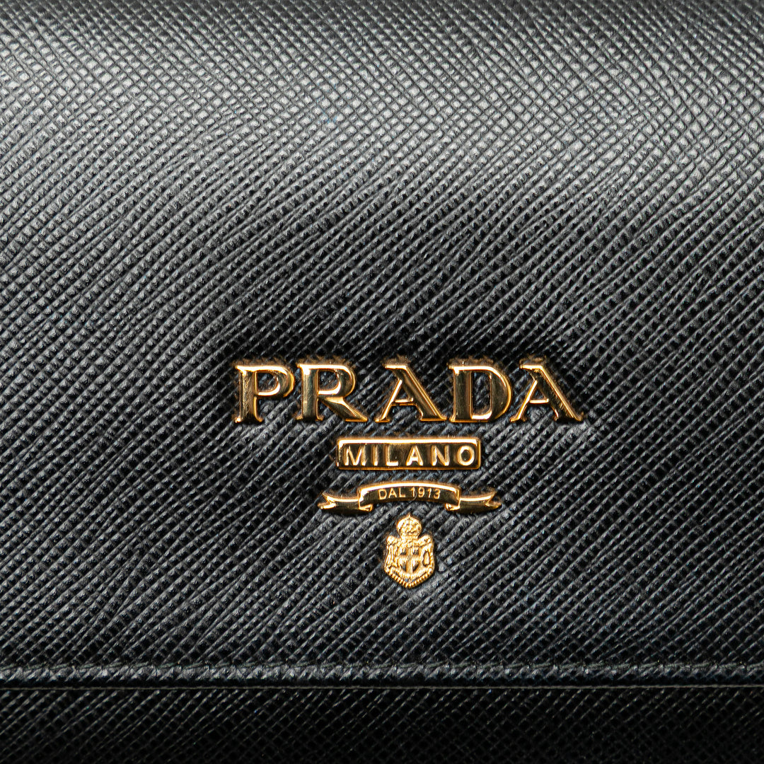 Large Saffiano Wallet Black - Gaby Paris