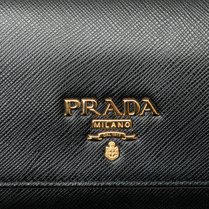Large Saffiano Wallet Black - Gaby Paris