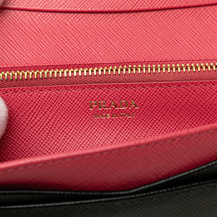 Large Saffiano Wallet Black - Gaby Paris