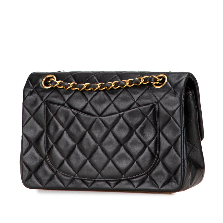 Small Classic Lambskin Double Flap Black - Gaby Paris