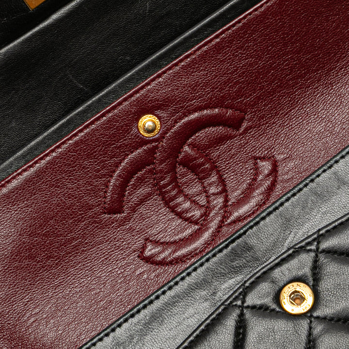 Small Classic Lambskin Double Flap Black - Gaby Paris