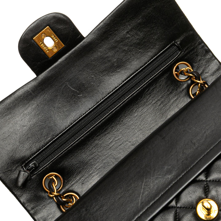 Small Classic Lambskin Double Flap Black - Gaby Paris