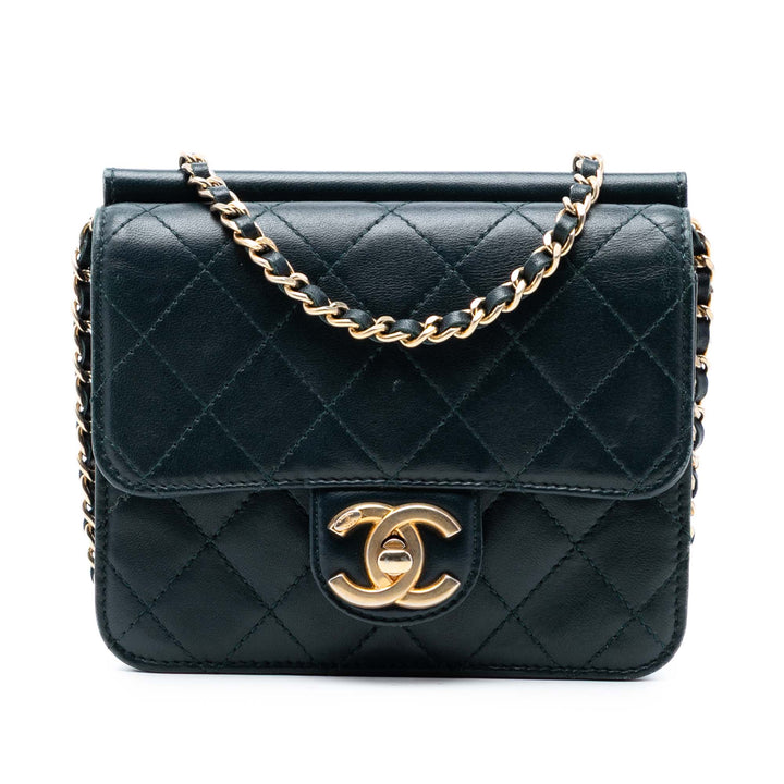 Chanel Mini Matelassé Cuir d’agneau Crossing Times à rabat