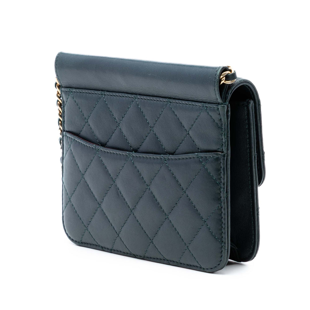 Chanel Mini Matelassé Cuir d’agneau Crossing Times à rabat