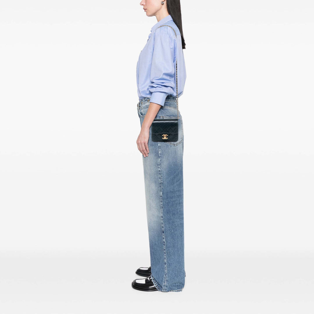 Chanel Mini Matelassé Cuir d’agneau Crossing Times à rabat
