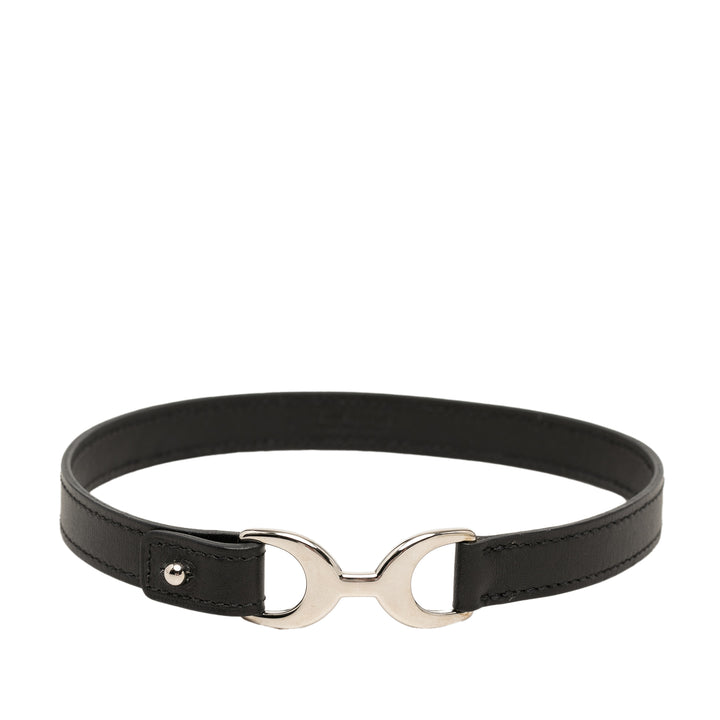 Palladium plaqué Pavane Double Tour Bracelet Swift Noir
