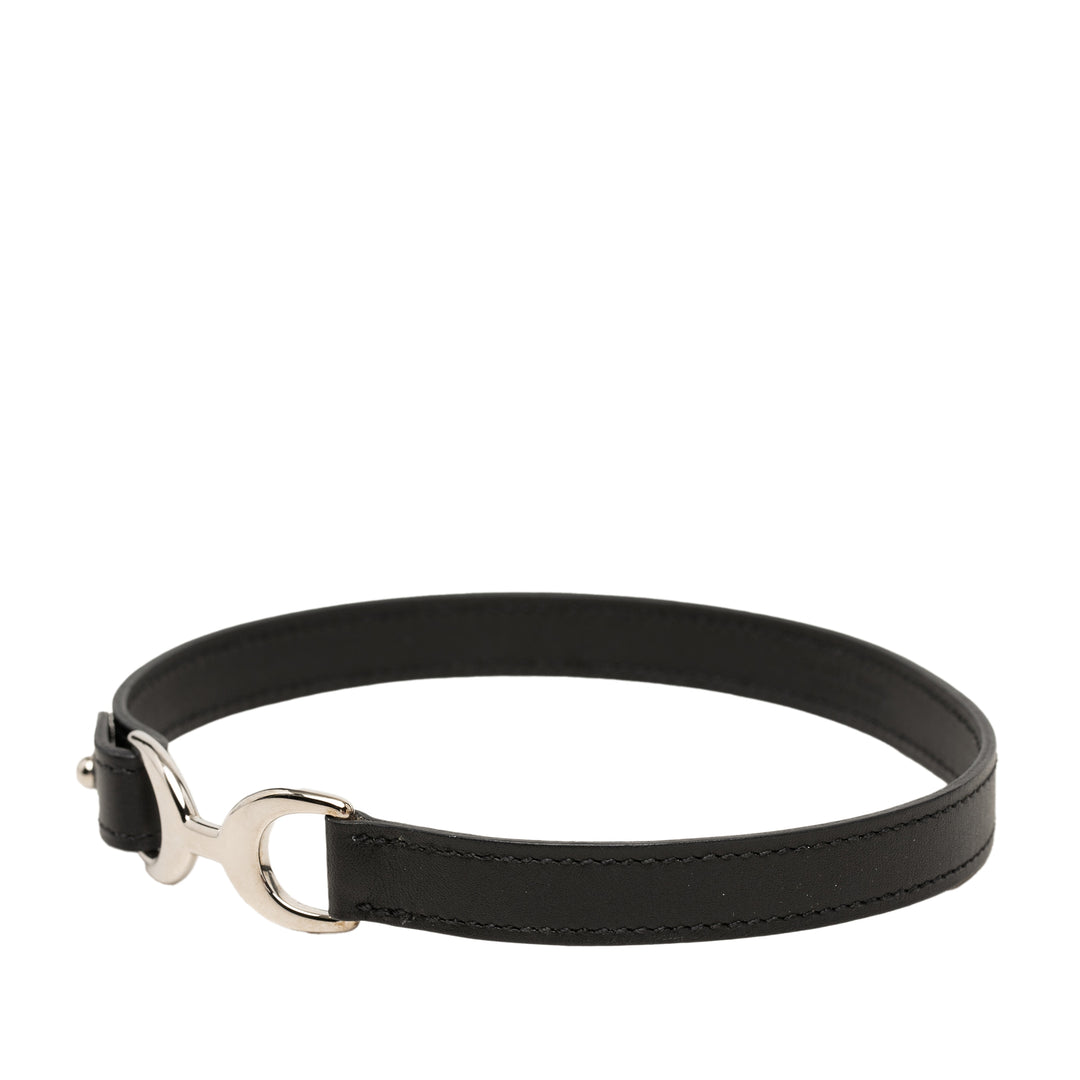 Palladium plaqué Pavane Double Tour Bracelet Swift Noir