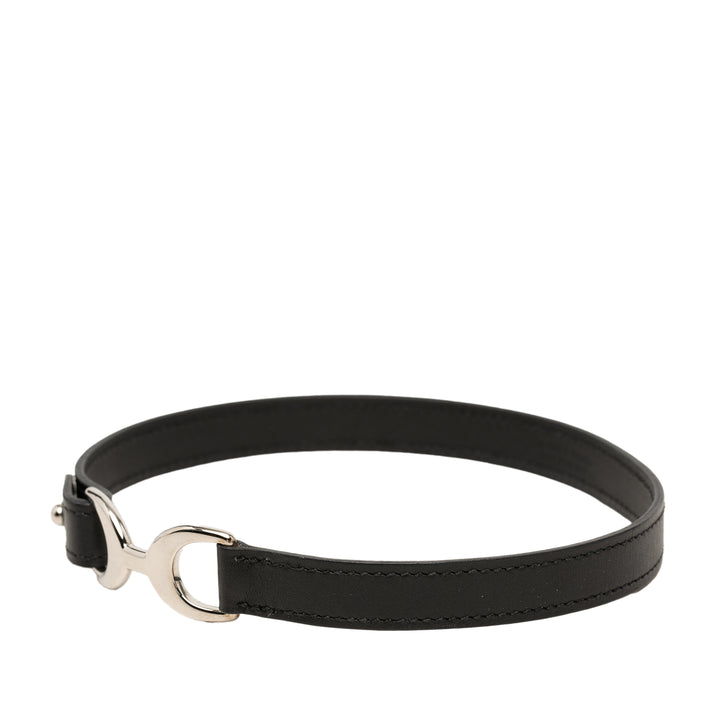 Palladium plaqué Pavane Double Tour Bracelet Swift Noir