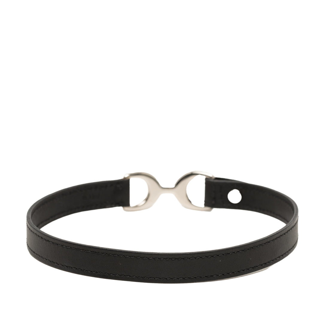 Palladium plaqué Pavane Double Tour Bracelet Swift Noir