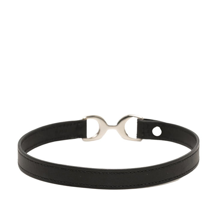 Palladium plaqué Pavane Double Tour Bracelet Swift Noir