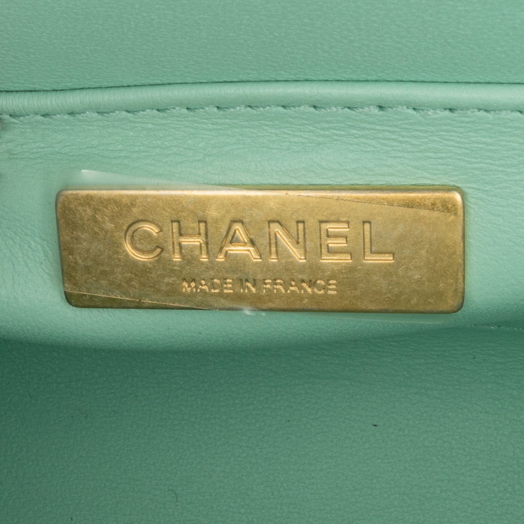 Chanel Quilted Tweed Crush Top Handle Bag Bleu