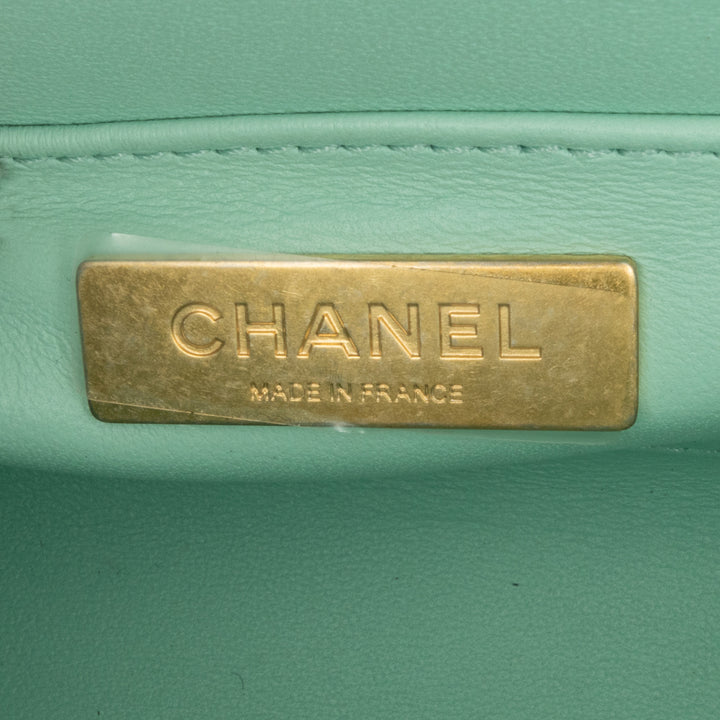Chanel Quilted Tweed Crush Top Handle Bag Bleu