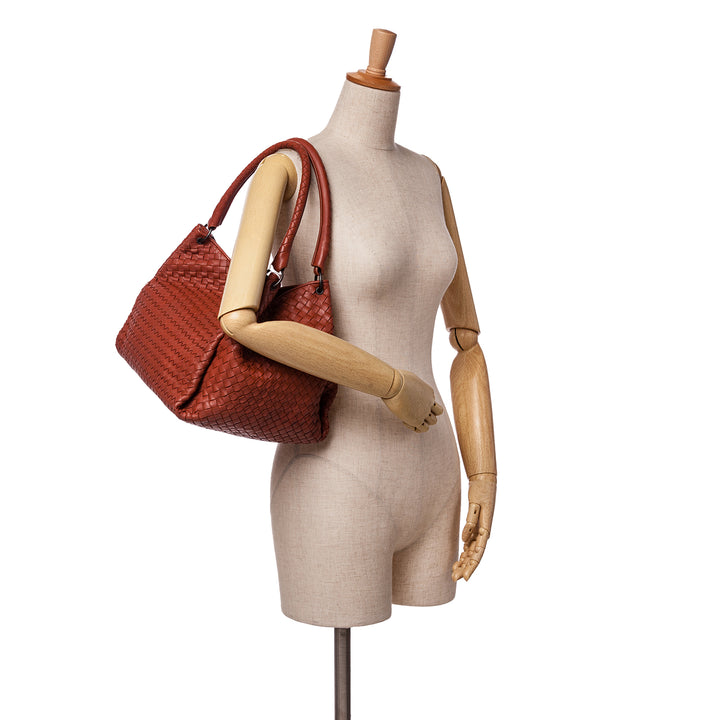 Nappa Intrecciato Parachute Tote Red - Gaby Paris