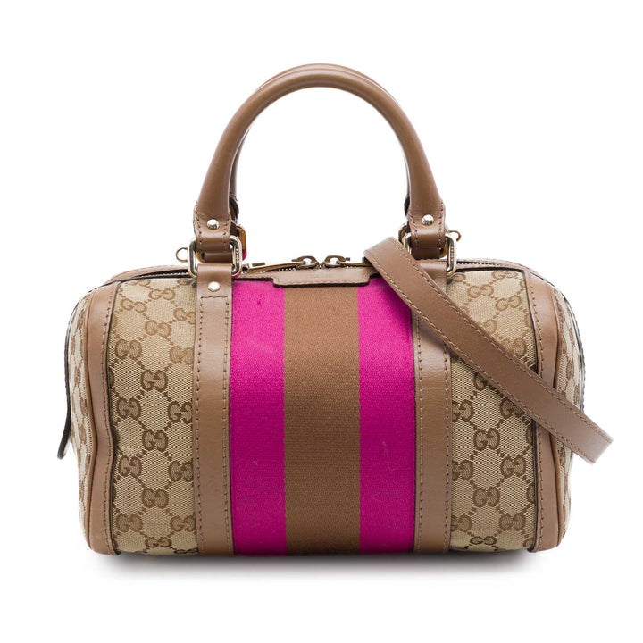Gucci Sac à main GG Web Joy Boston Petit Marron – vue principale – GABY PARIS