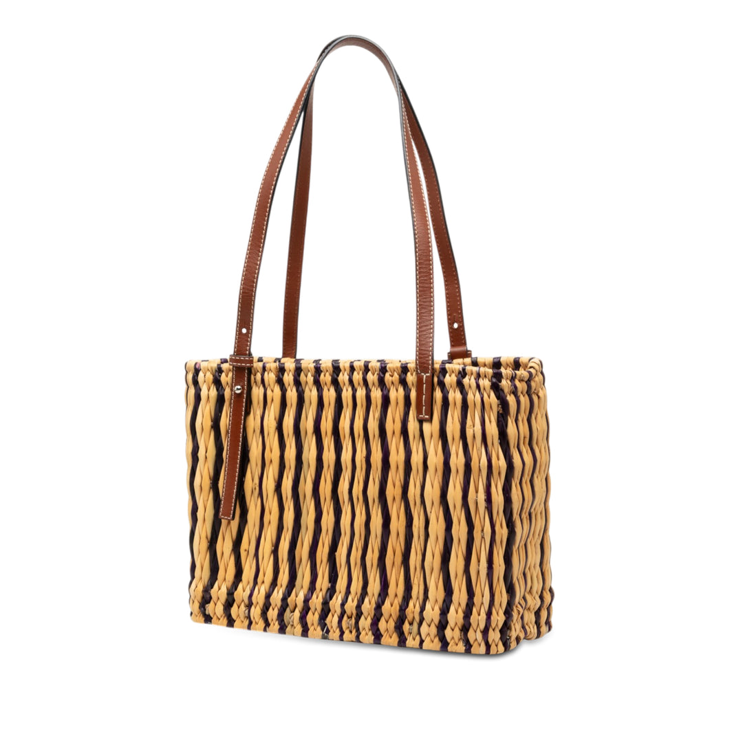 LOEWE Paulas Ibiza Small Raffia Anagram Square Basket Cabas