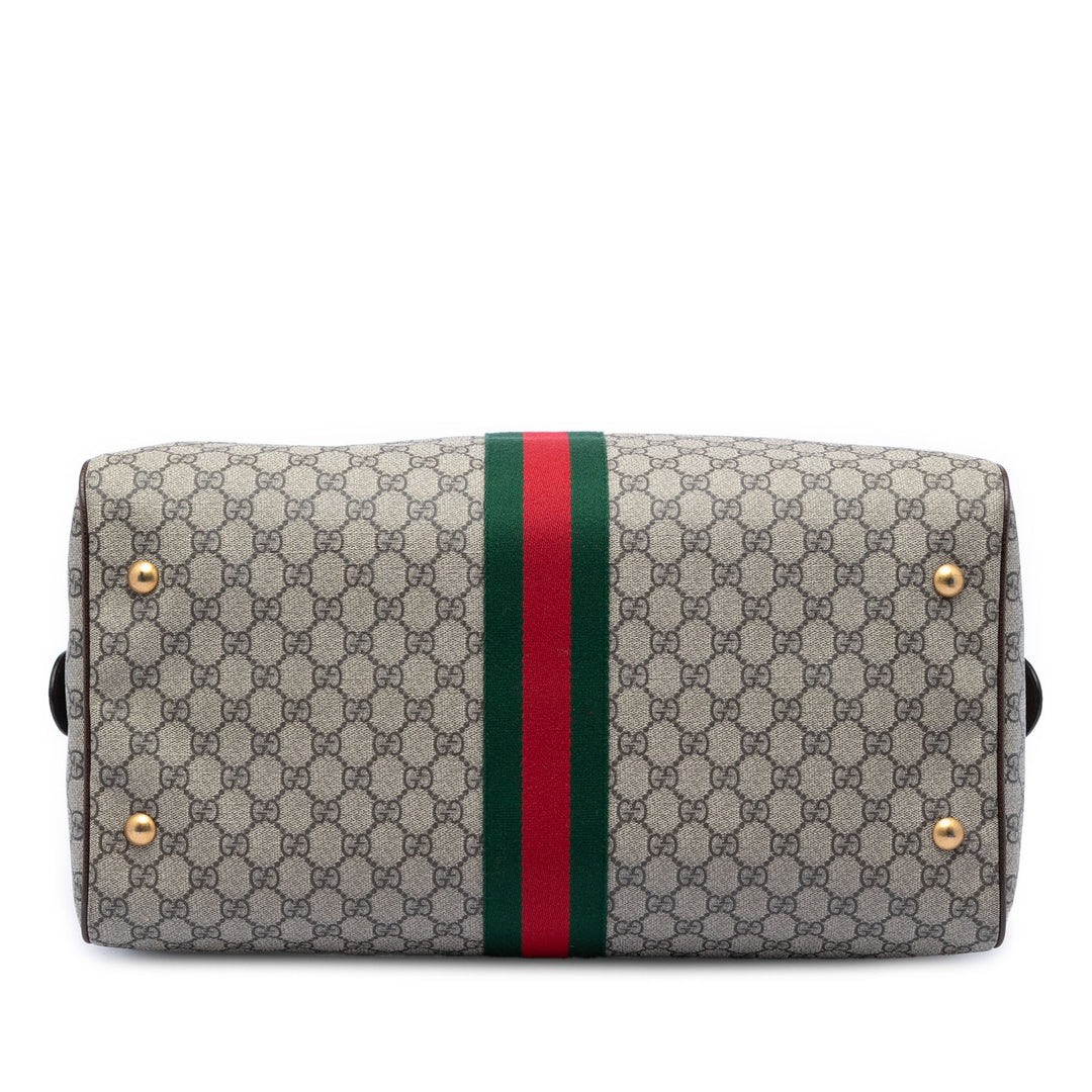 Gucci Medium GG Supreme Web Ophidia Carry On Duffle Sac