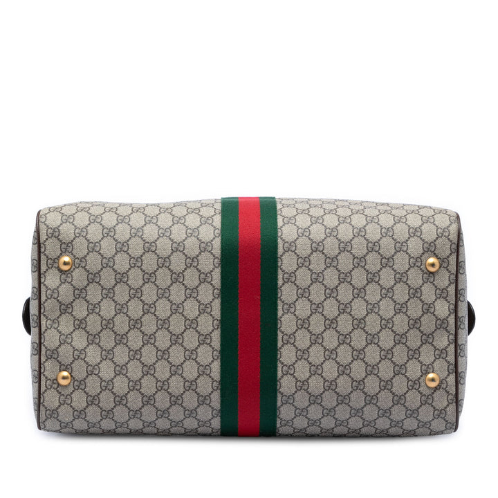 Gucci Medium GG Supreme Web Ophidia Carry On Duffle Sac
