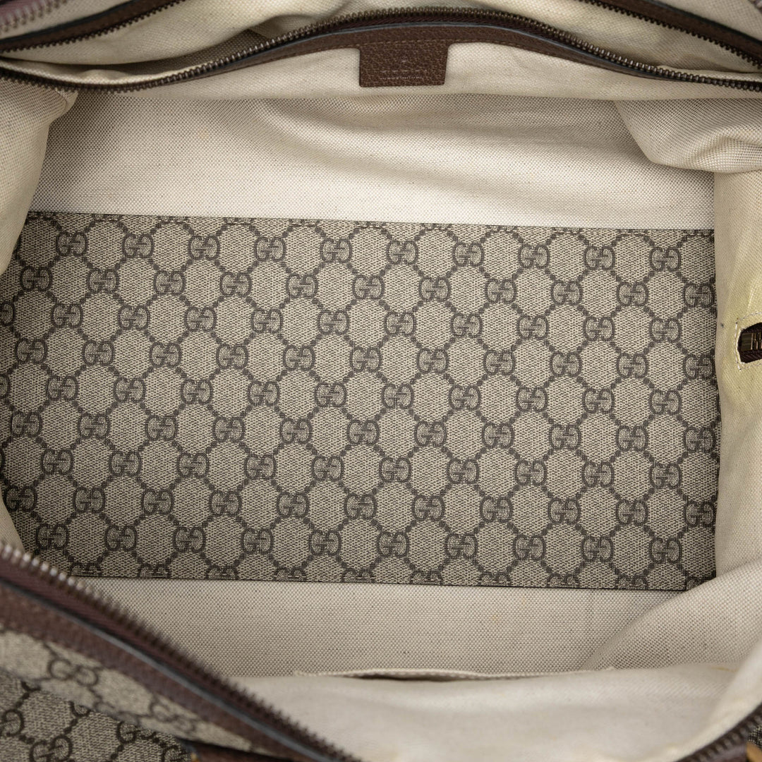 Gucci Medium GG Supreme Web Ophidia Carry On Duffle Sac