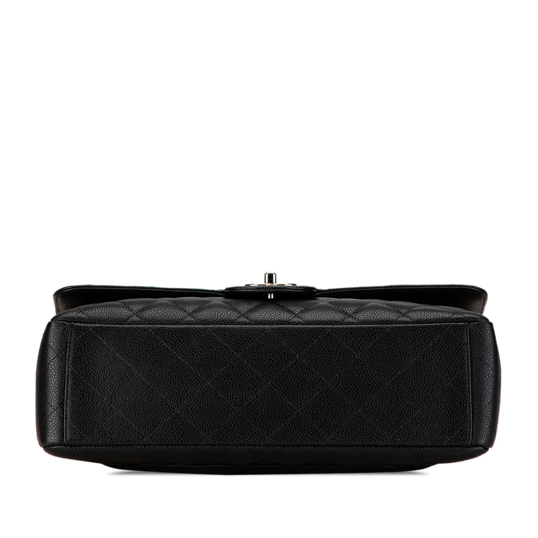 Maxi Classic Caviar Double Flap Black - Gaby Paris