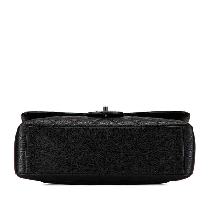 Maxi Classic Caviar Double Flap Black - Gaby Paris