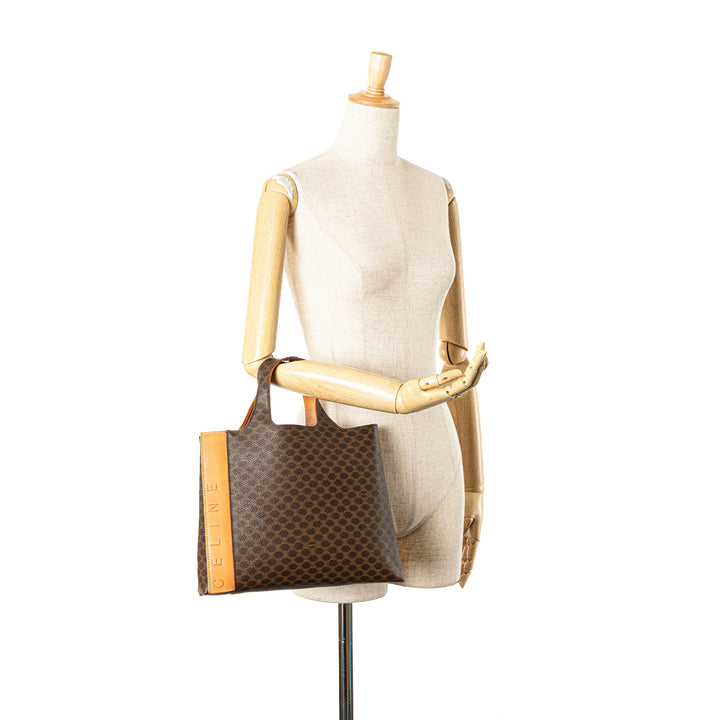 Macadam Coated Canvas Tote Brown - Gaby Paris