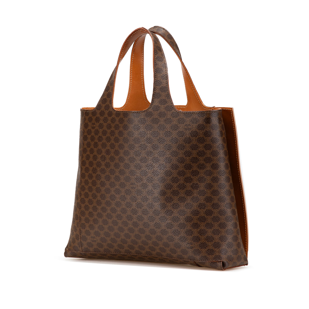 Macadam Coated Canvas Tote Brown - Gaby Paris