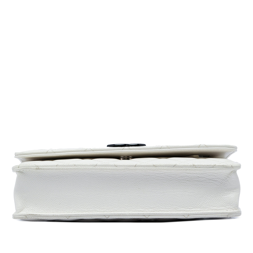 Chanel Matelassé My Everything Wallet on Chain Cuir caviar Blanc – vue 3 – GABY PARIS
