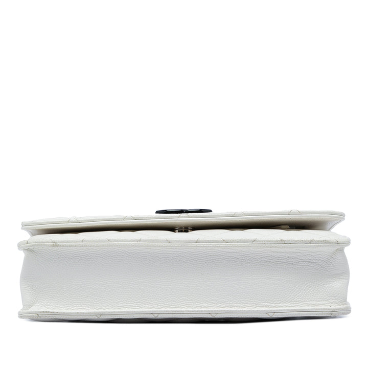 Chanel Matelassé My Everything Wallet on Chain Cuir caviar Blanc – vue 3 – GABY PARIS
