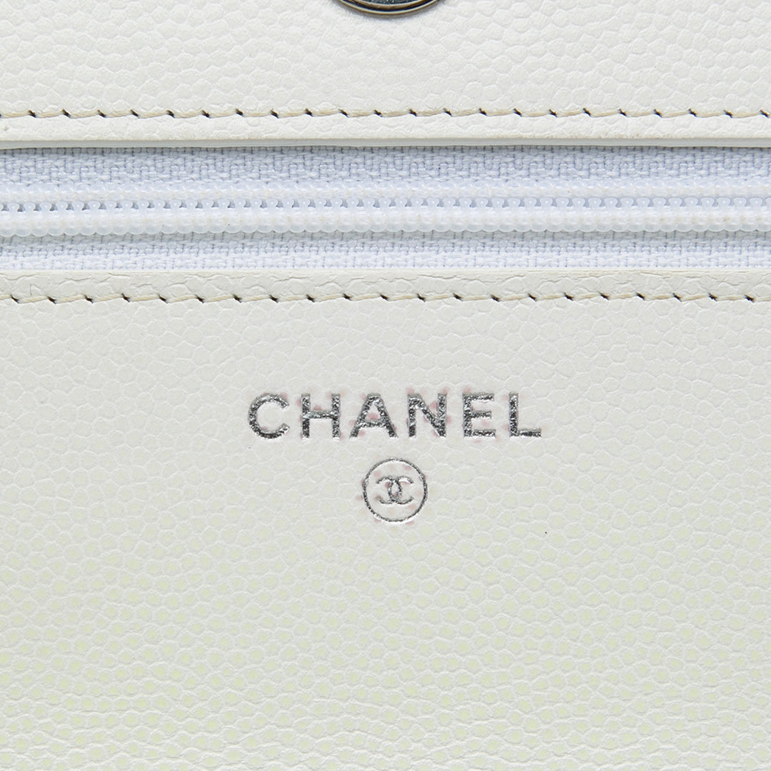 Chanel Matelassé My Everything Wallet on Chain Cuir caviar Blanc – vue 5 – GABY PARIS