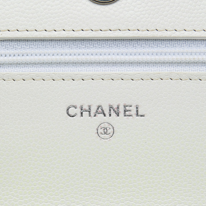 Chanel Matelassé My Everything Wallet on Chain Cuir caviar Blanc – vue 5 – GABY PARIS