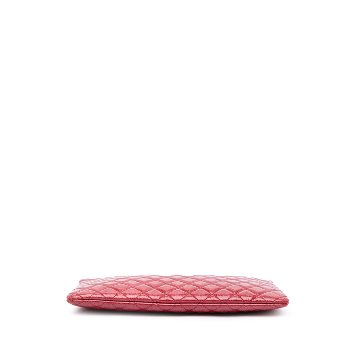 Large Quilted Patent O Case Clutch Red - Gaby Paris