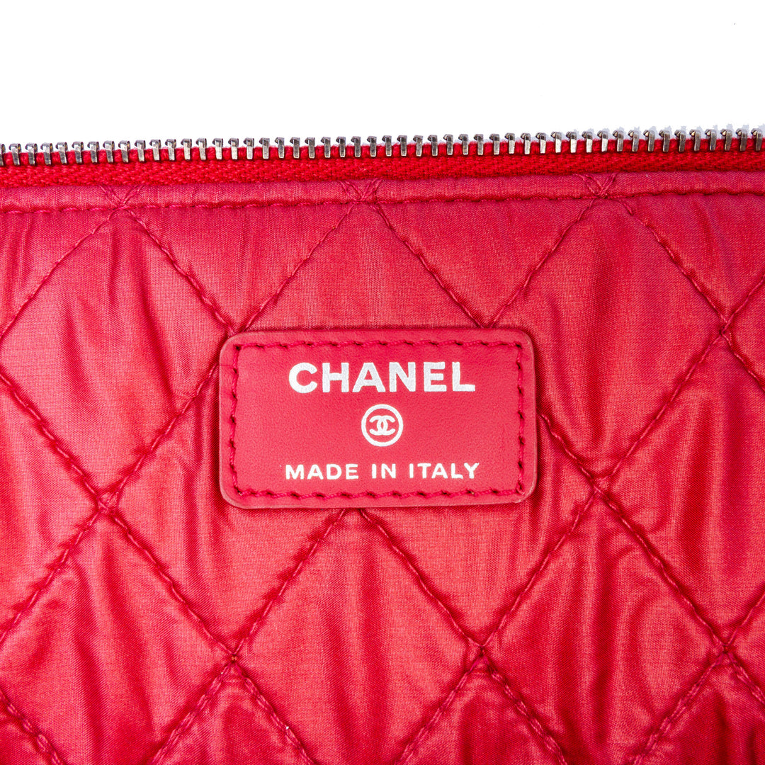 Large Quilted Patent O Case Clutch Red - Gaby Paris