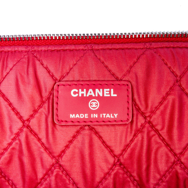 Large Quilted Patent O Case Clutch Red - Gaby Paris