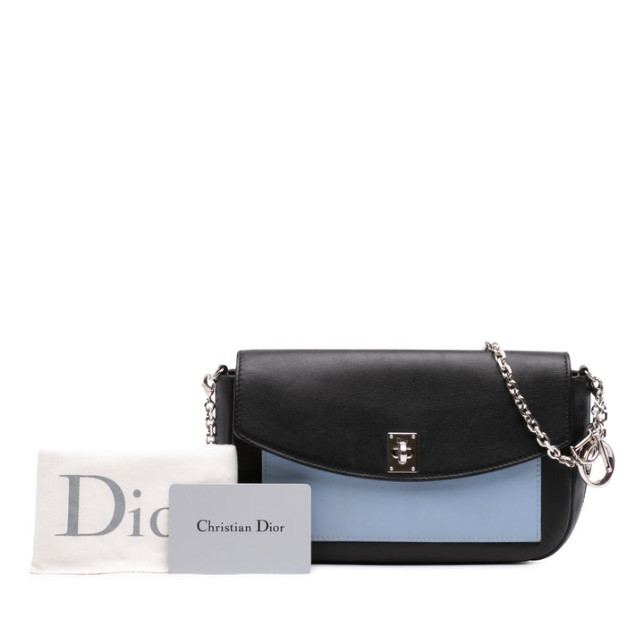 Dior Tricolore Turn Lock Wallet on Chain Noir – vue 7 – GABY PARIS