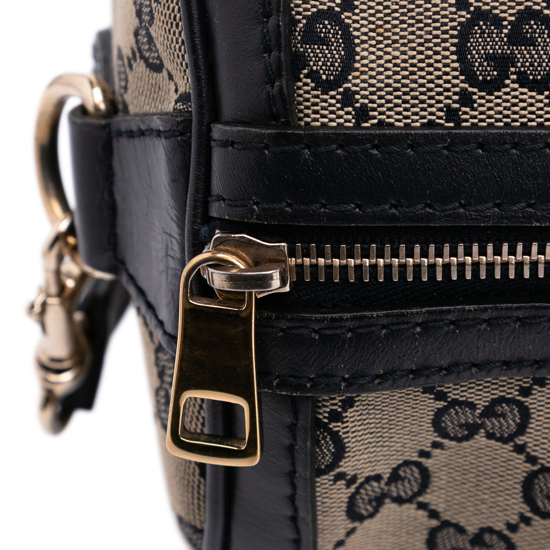 Medium GG Canvas Web Joy Boston Bag Brown - Gaby Paris