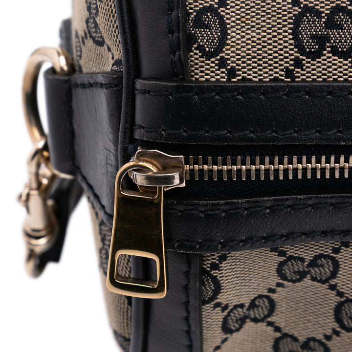Medium GG Canvas Web Joy Boston Bag Brown - Gaby Paris