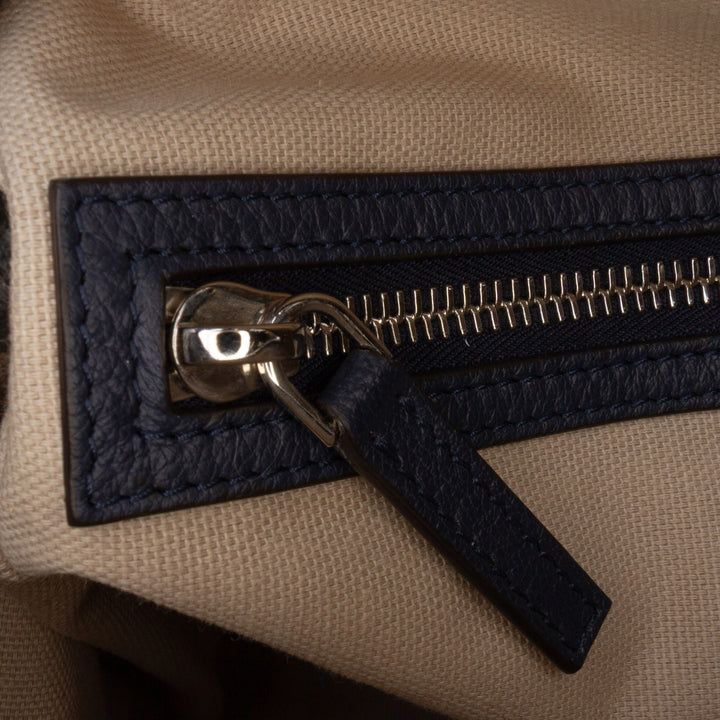 Small Grained Calfskin Antigona Satchel Blue - Gaby Paris
