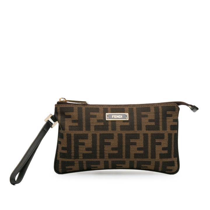 Zucca Canvas Wristlet Pouch Brown - Gaby Paris