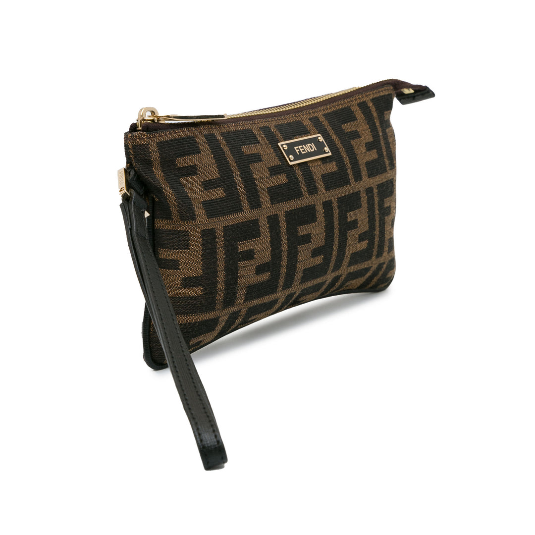 Zucca Canvas Wristlet Pouch Brown - Gaby Paris