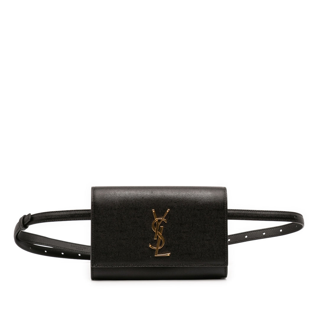 Saint Laurent Grain de Poudre Cuir Kate Sac ceinture
