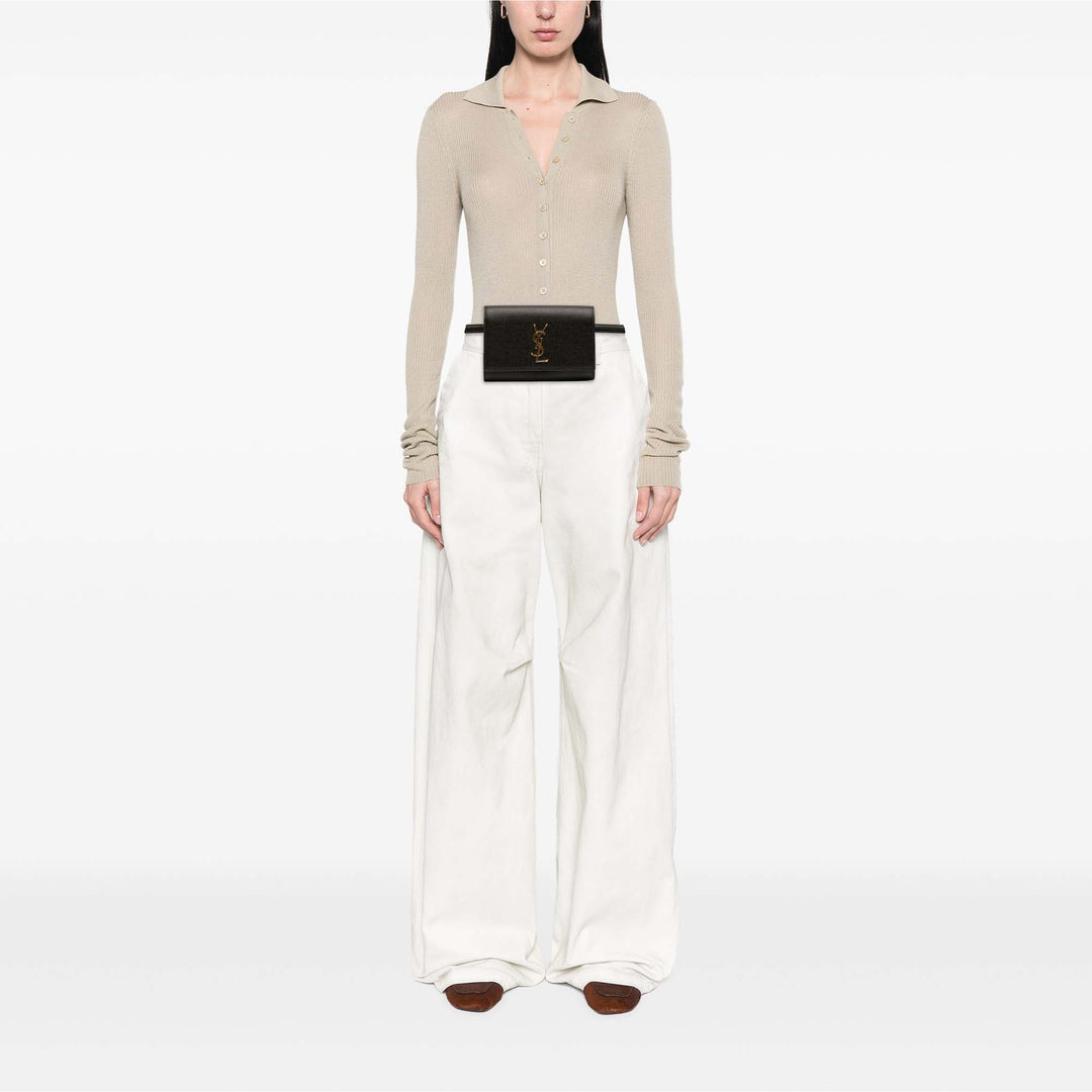 Saint Laurent Grain de Poudre Cuir Kate Sac ceinture