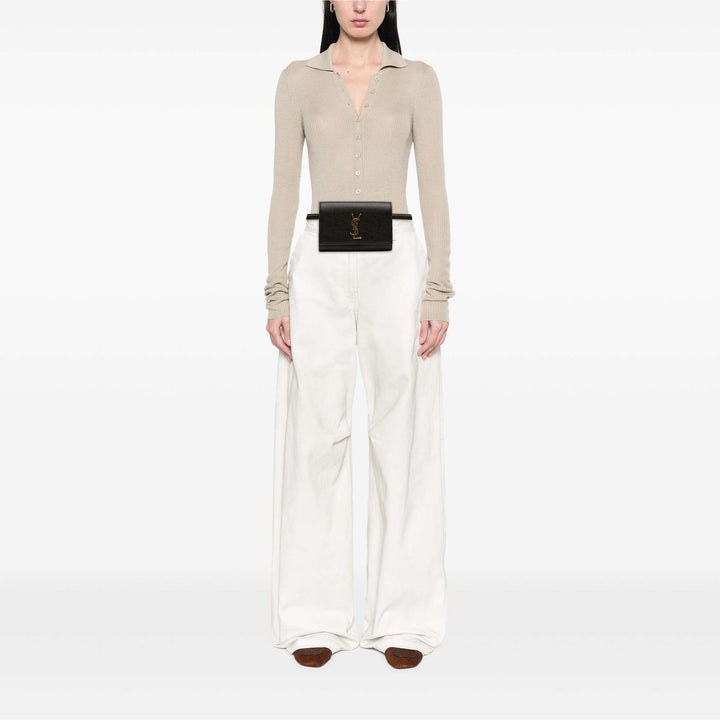 Saint Laurent Grain de Poudre Cuir Kate Sac ceinture