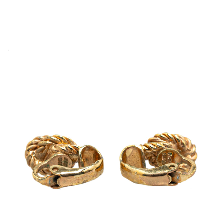 Gold Plated Clip on Earrings Gold - Gaby Paris