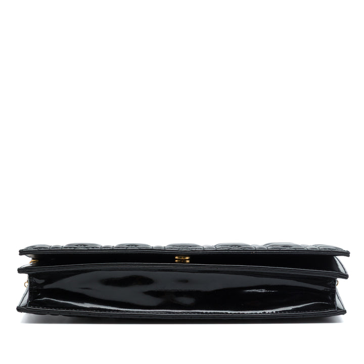 Dior Cuir verni Cannage Lady Dior Pochette avec chaîne