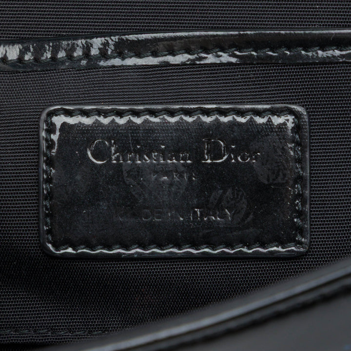 Dior Cuir verni Cannage Lady Dior Pochette avec chaîne