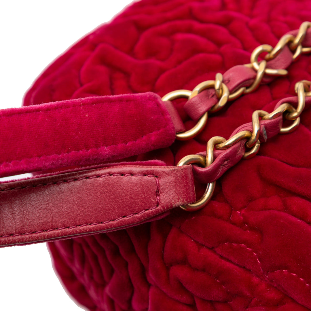 Mini Velvet Camellia Flap Red - Gaby Paris